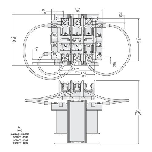 Main product image of Top Mount Fuse Block Control Transformer (100VA, 1PH), 9070TF100D2
