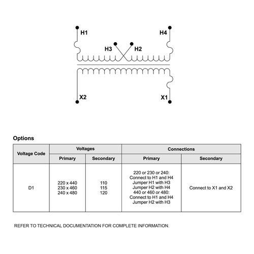 Main product image of Top Mount Fuse Block Control Transformer (150VA, 1PH, 131F Temp Rise), 9070TF150D1