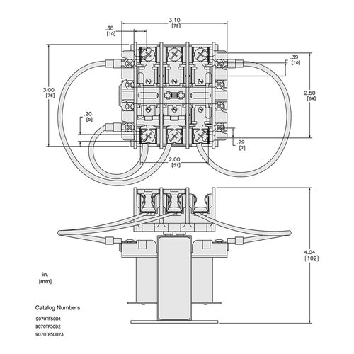 Main product image of Top Mount Fuse Block Control Transformer (50VA, 1PH), 9070TF50D2