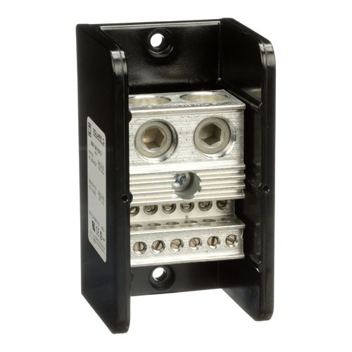 Main product image of 2 Pole Phenolic Power Distribution Block (135A Aluminum, 175A Copper, 600VAC, 1 Primary Connection), 9080LBA262104