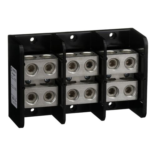 Main product image of 3 Pole Phenolic Power Distribution Block (620A Aluminum, 760A Copper, 600VAC, 2 Primary Connection), 9080LBA3652021