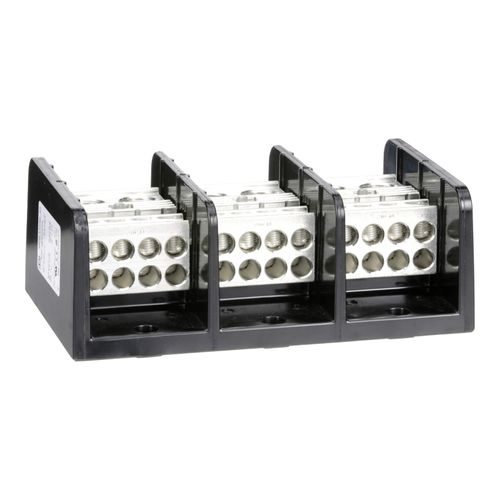 Main product image of 3 Pole Phenolic Power Distribution Block (620A Aluminum, 760A Copper, 600VAC, 2 Primary Connection), 9080LBA365208