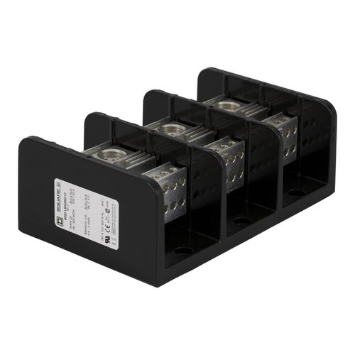 Main product image of 3 Pole Phenolic Power Distribution Block (620A Aluminum, 760A Copper, 600VAC, 2 Primary Connection), 9080LBA365212