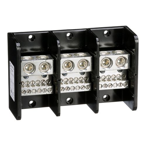 Main product image of 3 Pole Phenolic Power Distribution Block (760A Copper, 600VAC, 3 Primary Connection), 9080LBC365212