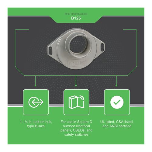 Main product image of 1-1/4" Rainproof Bolt-On Hub, B125