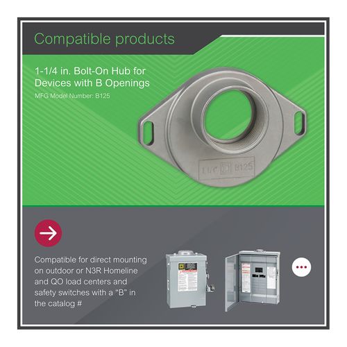 Main product image of 1-1/4" Rainproof Bolt-On Hub, B125