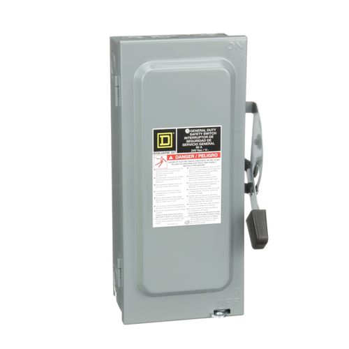 Main product image of 60A Fusible General Duty Safety Switch, 3 Pole, NEMA 1 Enclosure w/ Neutral (240VAC)