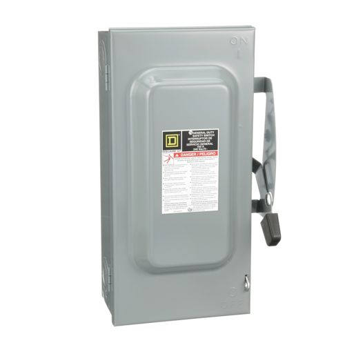 Main product image of 100A Fusible General Duty Safety Switch, 3 Pole, NEMA 1 Enclosure w/ Neutral (240VAC)