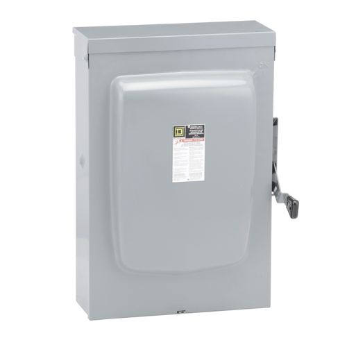 Main product image of 400A Fusible General Duty Safety Switch, 3 Pole, NEMA 3R Enclosure w/ Neutral (240VAC)