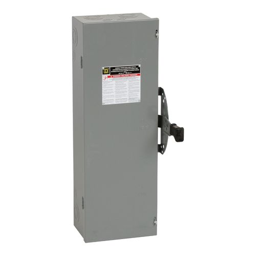Main product image of 100A Double Throw Non-Fusible Disconnect Switch, 3 Pole, NEMA 1 (240VAC, 250VDC), DTU323