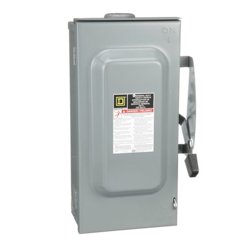 Main product image of 100A Non-Fused General Duty Safety Switch, 3 Pole, NEMA 3R Enclosure w/ Bolt on Hub Provision (240VAC)