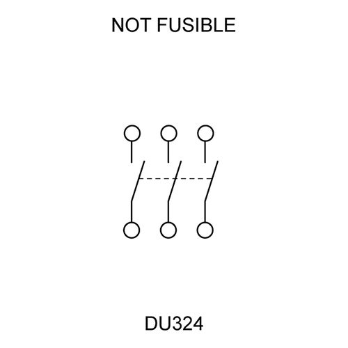 Main product image of 200A General Duty Non-Fusible Disconnect Switch, 3 Pole, NEMA 1 (240VAC, 200A), DU324