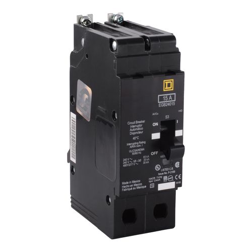 Main product image of 2 Pole Bolt On Miniature Circuit Breaker (15A, 480Y/277V, 18kA), EDB24015