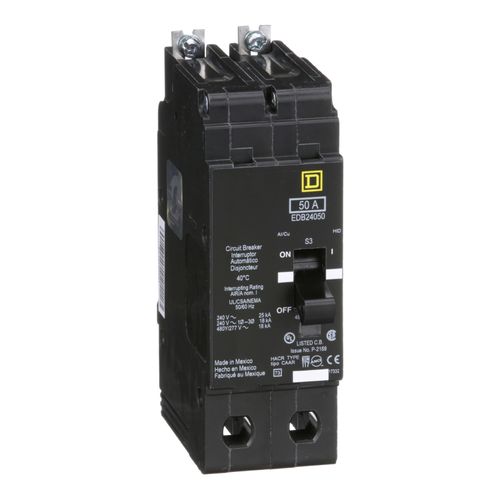 Main product image of 2 Pole Bolt On Miniature Circuit Breaker (50A, 480Y/277V, 18kA), EDB24050
