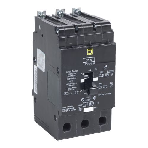 Main product image of 3 Pole Bolt On Miniature Circuit Breaker (40A, 480Y/277V, 18kA), EDB34040