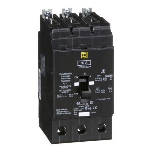 Main product image of 3 Pole Bolt On Miniature Circuit Breaker (70A, 480Y/277V, 18kA), EDB34070