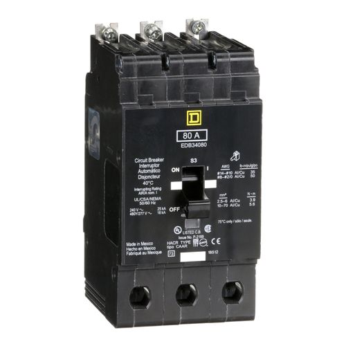 Main product image of 3 Pole Bolt On Miniature Circuit Breaker (90A, 480Y/277V, 18kA), EDB34090