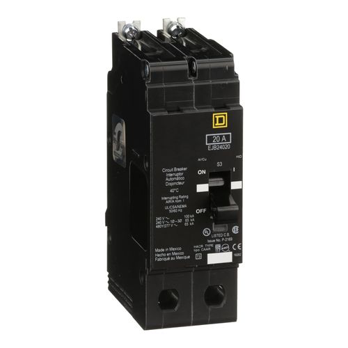 Main product image of 2 Pole Bolt On Miniature Circuit Breaker (20A, 480Y/277V, 35kA), EGB24020