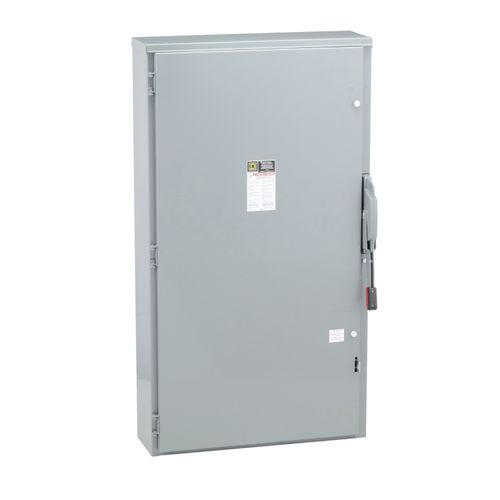 Main product image of 400A Fusible Heavy Duty Safety Switch, 3 Pole, 250 HP, NEMA 3R Enclosure (600VAC/DC)