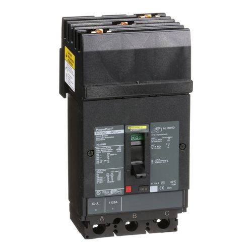 Main product image of 3 Pole Plug In Molded Case Circuit Breaker, Thermal Magnetic Trip (60A, 600VAC), HGA36060