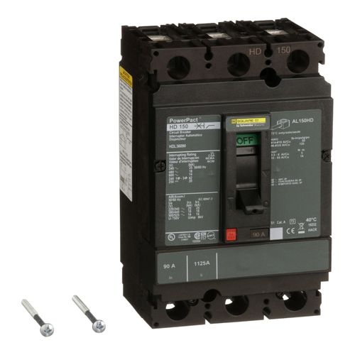 Main product image of 3 Pole Plug In Molded Case Circuit Breaker, Thermal Magnetic Trip (60A, 600VAC), HGA36060