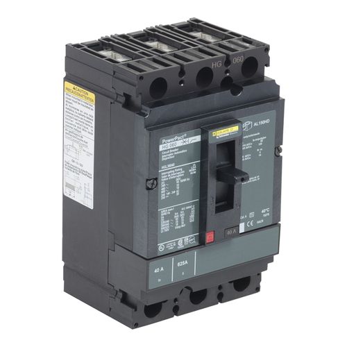 Main product image of 3 Pole Panel Mount Molded Case Circuit Breaker, Thermal Magnetic Trip (50A, 250VDC/600VAC), HGL36050