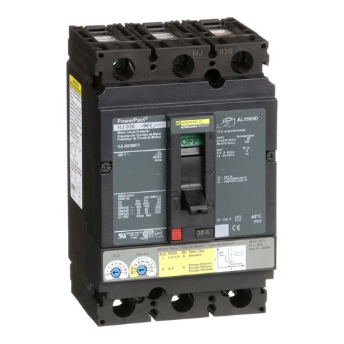 Main product image of 3 Pole Panel Mount Molded Case Circuit Breaker, Electronic Trip (30A, 600V), HJL36030M71