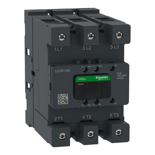 Main product image of 115 Amp 3-Pole NC & NO 240VAC 50/60 Hz IEC Contactor, LC1D115U7