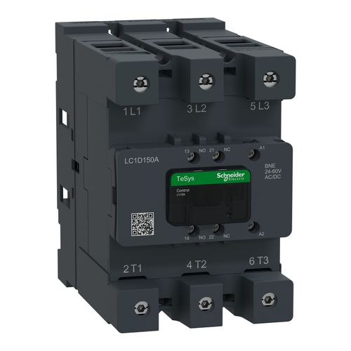 Main product image of 150 Amp 3-Pole NC & NO 24VDC IEC Contactor, LC1D150BD