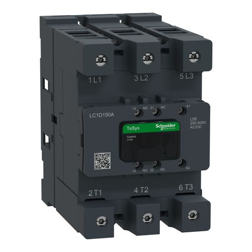 Main product image of 150 Amp 3-Pole NC & NO 480VAC 50/60 Hz IEC Contactor, LC1D150T7