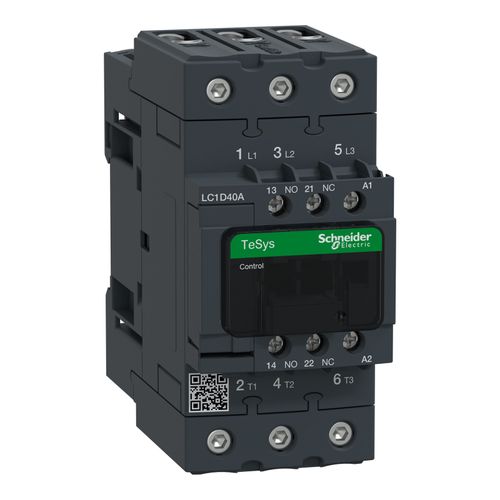 Main product image of 40 Amp 3-Pole NC & NO 220VAC 50/60 Hz IEC Contactor, LC1D40AM7