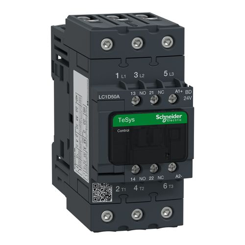 Main product image of 50 Amp 3-Pole NC & NO 24VDC IEC Contactor, LC1D50ABD