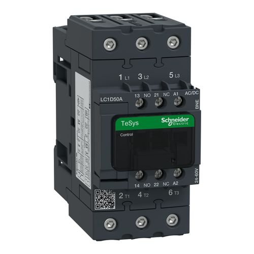 Main product image of 50 Amp 3-Pole NC & NO 24VDC IEC Contactor, LC1D50ABD