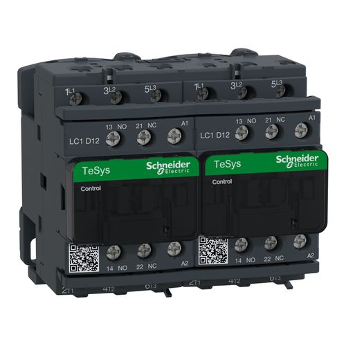 Main product image of 12 Amp 3-Pole NC & NO 110VAC 50/60 Hz Reversing IEC Contactor, LC2D12F7
