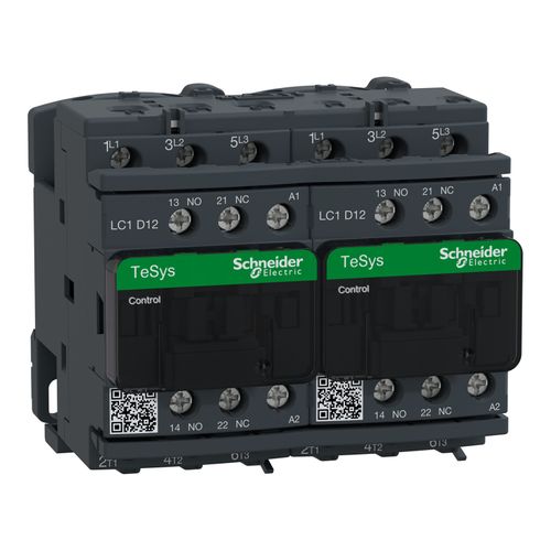 Main product image of 12 Amp 3-Pole NC & NO 120VAC 50/60 Hz Reversing IEC Contactor, LC2D12G7V