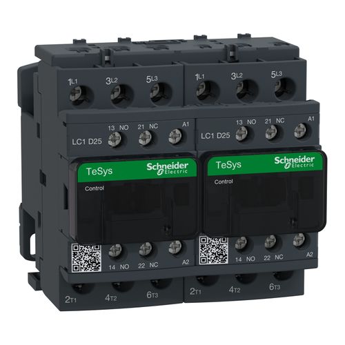 Main product image of 25 Amp 3-Pole NC & NO 120VAC 50/60 Hz Reversing IEC Contactor, LC2D25G7V