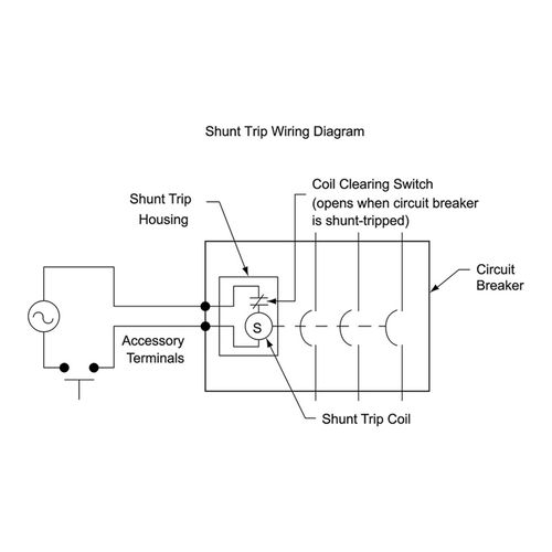 Main product image of 2 Pole Bolt On Miniature Circuit Breaker, AC Shunt Trip (20A, 120/240VAC, 10kA), QOB2201021