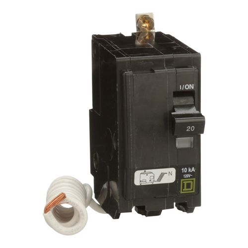 Main product image of 2 Pole Bolt On Miniature Circuit Breaker, Switch Neutral (20A, 120VAC, 10kA), QOB220SWN