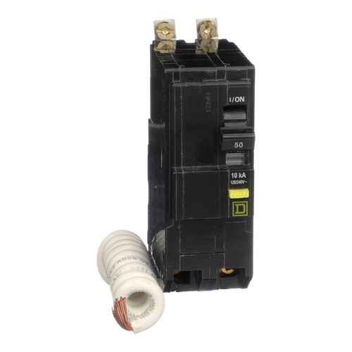 Main product image of 2 Pole Bolt On Miniature Circuit Breaker, GFI Ground Fault (50A, 240VAC, 10kA), QOB250GFI