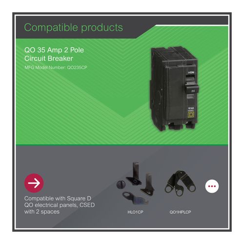Main product image of 2 Pole Bolt On Miniature Circuit Breaker (70A, 120/240VAC, 10kA), QOB270