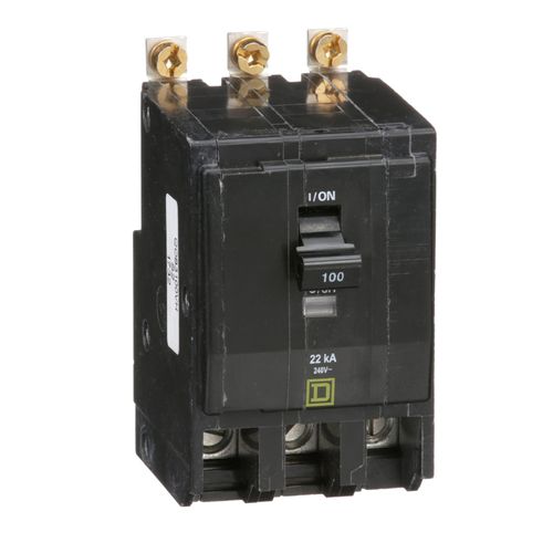 Main product image of 3 Pole Bolt On Miniature Circuit Breaker (100A, 120/240VAC, 22kA), QOB3100VH