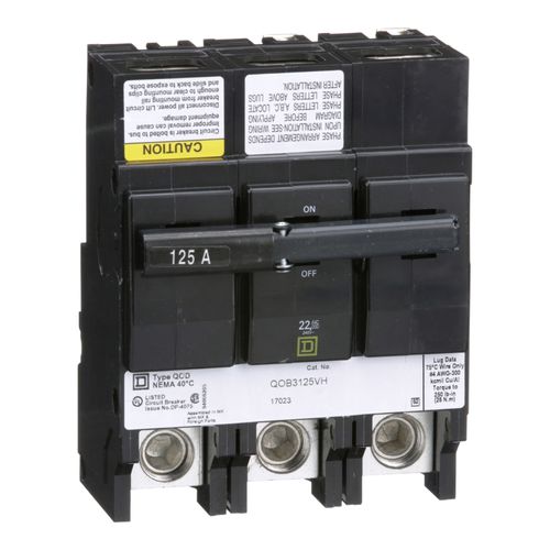 Main product image of 3 Pole Bolt On Miniature Circuit Breaker (125A, 120/240VAC, 22kA), QOB3125VH