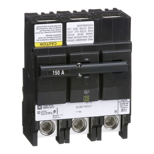 Main product image of 3 Pole Bolt On Miniature Circuit Breaker (150A, 120/240VAC, 22kA), QOB3150VH