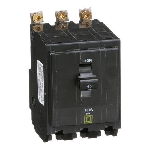 Main product image of 3 Pole Bolt On Miniature Circuit Breaker (45A, 120/240VAC, 10kA), QOB345