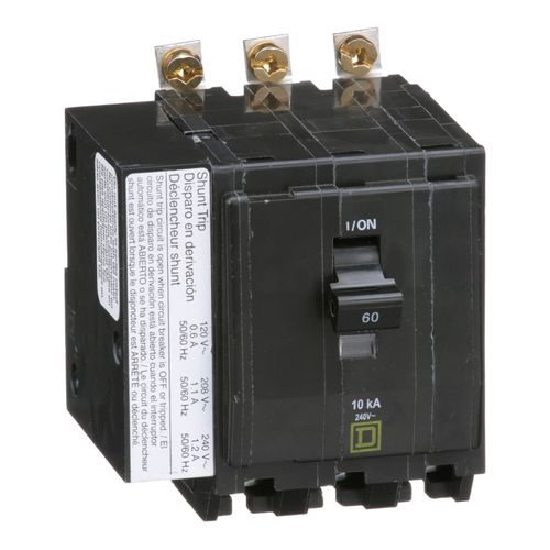 Main product image of 3 Pole Panel Mount Miniature Circuit Breaker (10A, 120/240VAC, 10kA), QOU310