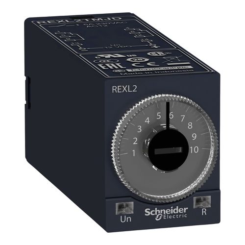Main product image of 8-Pin 120 VAC DPDT Time Delay Relay With Knob, 100 Hr Multiple Range Delay, 5 Contact Amp, REXL2TMF7