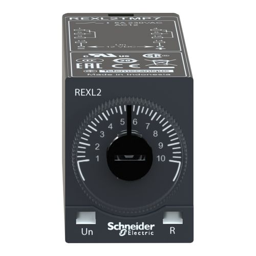 Main product image of 8-Pin 120 VAC DPDT Time Delay Relay With Knob, 100 Hr Multiple Range Delay, 5 Contact Amp, REXL2TMF7