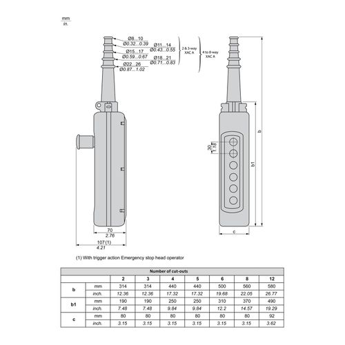 Main product image of Empty Pushbutton Control Station for Harmony XACA (12 Cut Outs), XACA12H7
