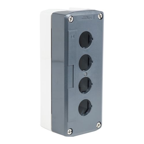 Main product image of 4-Hole 22mm Hole Dia. Polycarbonate NEMA 4X & 13 Pushbutton Switch Enclosure, XALD04H7
