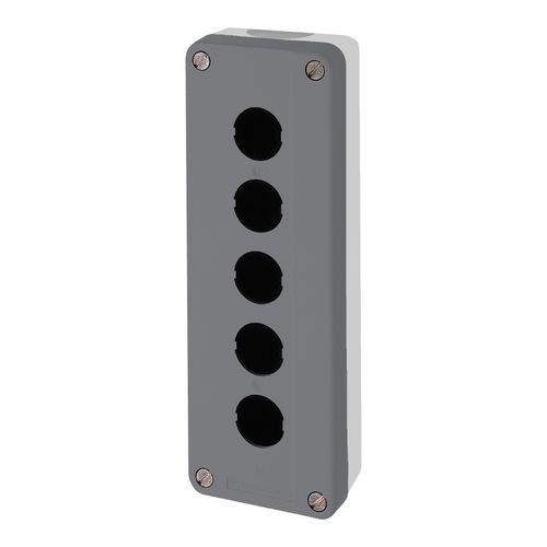 Main product image of 5-Hole 22mm Hole Dia. Polycarbonate NEMA 4X & 13 Pushbutton Switch Enclosure, XALD05H7